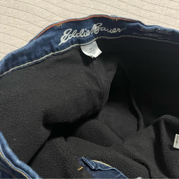 Eddie Bauer Women's Fleece Lined Slightly Curvy Straight Jeans Size 14 - Picture 5 of 12